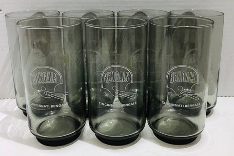 Vintage Cincinnati Bengals Burger Chef 1979 NFL Collector Glasses 16oz. Set of 7 Cover