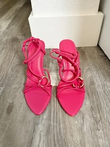 AJE /Mirage Strappy Heels - Size 37  (New With No Box  ) Rouge Pink Color - Picture 1 of 5