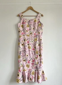 Joe Browns Women’s Pink Floral Romance In Bloom 50s Frill Hem Dress UK 12 - Picture 1 of 15