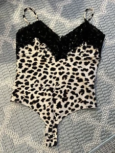 NWOT - Express Leopard Lace trim Bodysuit Cami XS - Picture 1 of 6