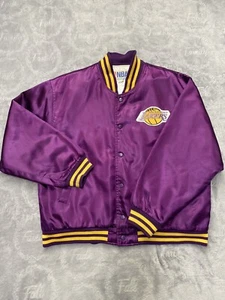 Vintage 80s NBA License Los Angeles Lakers Satin Jacket Men’s Size Large - Picture 1 of 10