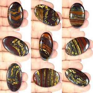 Free Shipping Natural Golden Fire Red Iron Tiger Oval Cabochon Gemstone BS- - Picture 1 of 10