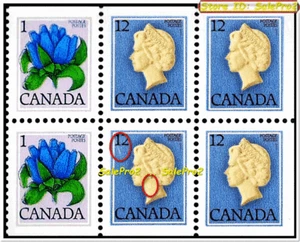 CANADA 1977 CANADIAN QUEEN FLOWER FACE 50 CENT MNH STAMP BOOKLET NECK LUMP ERROR - Picture 1 of 5