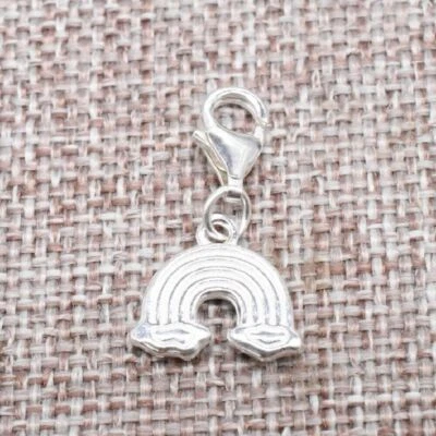 925 Sterling Silber Regenbogen-Clip-on-Charm-Karabinerverschluss für Armband - Bild 1 von 4