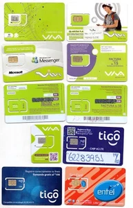 BOLIVIA Phonecards 10 Sim Card VIVA ENTEL TIGO Scarce - Picture 1 of 12