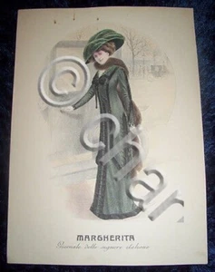 Stampa Litografia d' Epoca Originale - Moda Abiti Donna A27 - 1900 ca - Picture 1 of 1