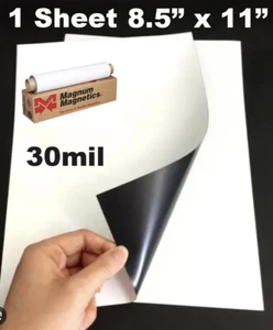 Foglio MAGNUM magnete bianco 30 MIL PLAIN 8,5"x11" (1 FOGLIO da 30 mil spessore) - Foto 1 di 2