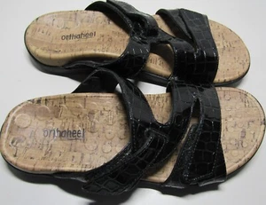 Orthaheel Holly Kunstleder Stechpalme Sandale Größe 9 schwarz verstellbar NEU - Bild 1 von 4