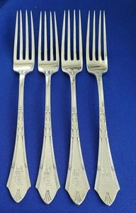 4 tenedores de cena rusos 84 de plata a juego con fecha de 1909 hechos en Riga #11424 - Imagen 1 de 10