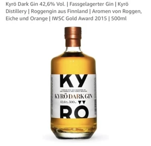 Kyrö Dark Gin 0,5 l Holzfass gereifter Rye Gin aus Finnland, Koskue Barrel Aged - Bild 1 von 1