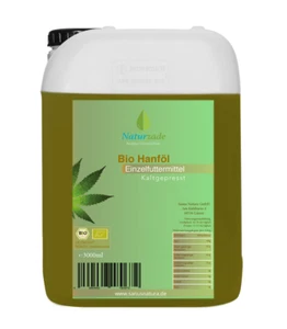Naturzade BIO Hanföl 3 Liter für Pferde Hunde kaltgepresst, 100% rein - Bild 1 von 3