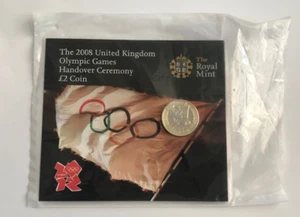2008 OLYMPIC HANDOVER CEREMONY BU TWO 2 POUND COIN ROYAL MINT PACK BU - Picture 1 of 6