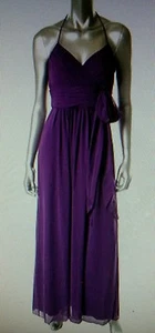 NUEVO Vestido de Noche Plisado Púrpura Georgette Talla 16 - Imagen 1 de 6