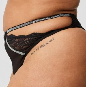 Torrid Black Hollywood Diamonte Lace Strappy G-String Panty Plus Size 4X, 26 - Picture 1 of 7