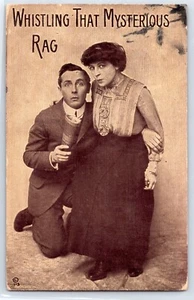 Whistling That Mysterious Rag, BEAUTIFUL, Woman (1912) RPPC - Antique Postcard - Picture 1 of 2