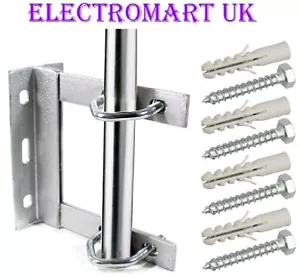 TV AERIAL WALL MOUNT BRACKET 6" X 6" GALVANISED INCLUDING V BOLTS AND FIXINGS - Picture 1 of 1