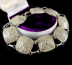 Pulsera de joyería original Theodor Fahrner Art Déco plata 925 ~ 1930 longitud 19 cm - Imagen 1 de 10