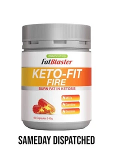 FatBlaster Keto-Fit Fire 60 Capsules Burn Fat In Ketosis MCTs Carnitine Guarana - Picture 1 of 3