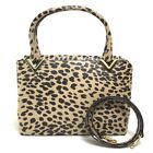 VALENTINO Leopard pattern Cross body Shoulder Bag Hand Bag Leather Beige x Brown