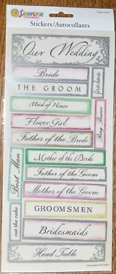 RARO Sandylion Nuestros Títulos de Boda Novia Novio Madre Padre Pastel Anillos Pegatinas Foto 1 de 4