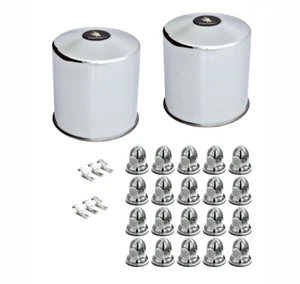 22.5" 10 Lug 33mm Lug Nuts Eagle Flight Stainless Steel Rear Wheel Axle Trim Kit - Picture 1 of 1