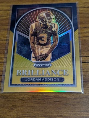 2023 Panini Prizm Draft Picks Black/Gold Brilliance #BR-23 Jordan Addison 5/10!! - Image 1 of 2