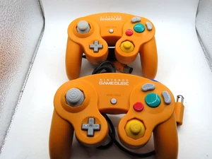 OEM Orange Spice Nintendo GameCube controllers TWO PACK - Picture 1 of 6