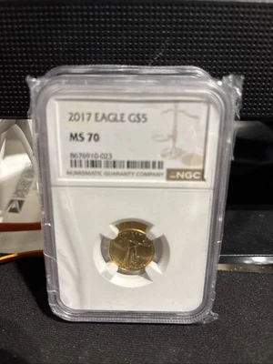 2017 Gold Eagle $5 Tenth-Ounce 1/10 oz. MS 70 NGC - Image 1 of 2