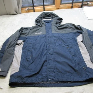 Columbia Jacket Mens XL Blue Interchange Waterproof Hooded Full Zip 3in1 Shell - Picture 1 of 13
