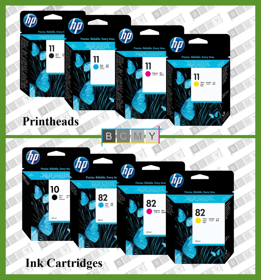 OEM HP 11 Printhead / 82 Ink Cartridges - DesignJet 500/800 Series - Image 1 of 1