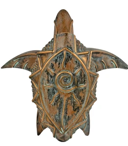 Studio Artist Brutalist Hanging Copper Turtle Hawaiin Sun Design Aged Patina - Picture 1 of 6