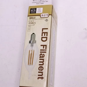 Bulbrite Blunt Tip LED Light Bulb 6.5W 120V Clear Warm White 776739 - Picture 1 of 4