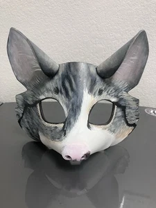 Maschera per gatti in pelle - fatta a mano e dipinta - Foto 1 di 2