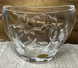 Teleflora Gifts 24% Lead Crystal Vase Dish Oval Heart Design Made in France - Picture 1 of 4