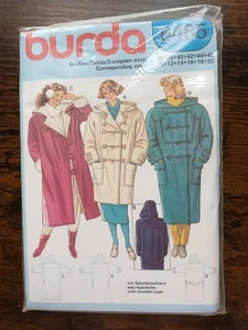 New - Burda 6485 Coat sewing pattern vintage 80s  - Picture 1 of 2