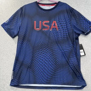 POLO SPORT Ralph Lauren USA NATIONAL TEAM PERFORMANCE THERMO VENT BLUE TEE SHIRT - Picture 1 of 13