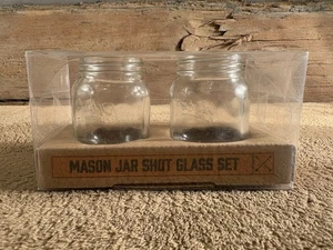 2er Pack 3 Unzen Mini Einmachglas Schnapsgläser Prost und Bottoms Up - Bild 1 von 5