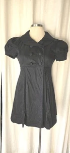 Bebe Short Sleeve Black Double Breasted Dress/jacket Large - Picture 1 of 7