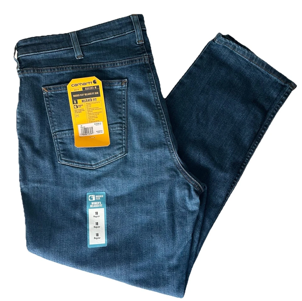 Carhartt Relaxed Jeans Fit Straight Women's Size 2 Regular Blue BD5383-W