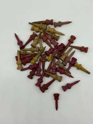 Lot Of 41 Vintage Wood Rite Hite Golf Tees 1.5”-1.75” Multi Color And Size. - Image 1 of 3