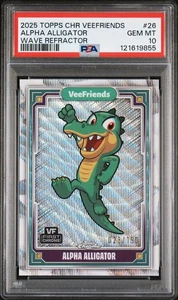 Veefriends Topps Chrome 2025 - Alpha Alligator - Wave Refractor /150 PSA 10 - Picture 1 of 1