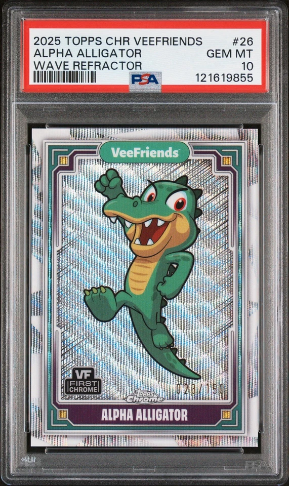 Veefriends Topps Chrome 2025 - Alpha Alligator - Wave Refractor /150 PSA 10 - Image 1 of 1