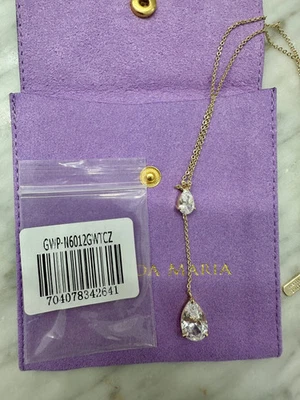 Melinda Maria Delicate Lariat/Diamondette Necklace - RETIRED - MSRP approx $125 - Image 1 of 4