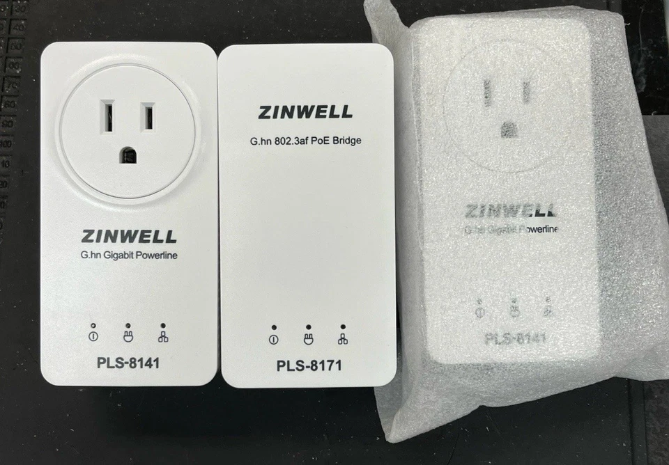 Vivint / Zinwell PoE Bridge & Gigabit Powerline (2x  PLS-8141  &  1x  PLS-8171) - Image 1 of 1