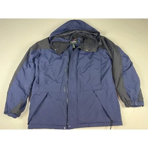 Vintage LL Bean Mens Blue Outdoor Outfitters Insulated Waterproof Rain Jacket L - Picture 1 of 21