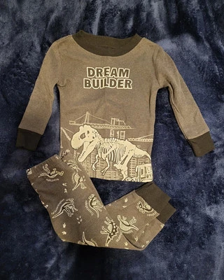 Conjunto de pijama de dinosaurio 12 meses niños calce ceñido manga larga camisa y pantalón Foto 1 de 2