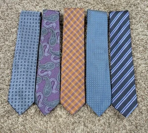 Menge 5 Ermenegildo Zegna Krawatten Herren Seide strukturiert gewebt gestreift Italien Paisley - Bild 1 von 7