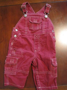 Gymboree Boys Dark Red Cotton Overalls 3-6 months EUC - Picture 1 of 2