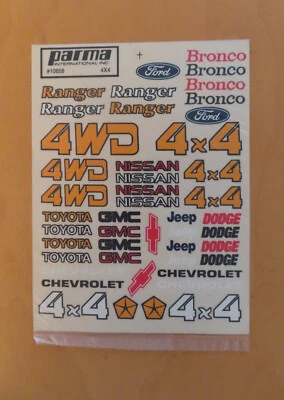 parma RC Decal 4x4 International no.10658 Original NEW NIB 1999 GMC Ford Nissan - Bild 1 von 2
