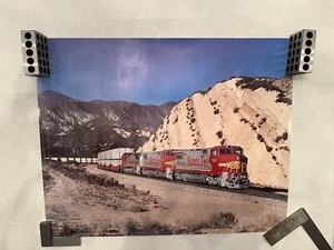 AT&SF SANTA FE (3) Einheit B40-8W Wischer mit Containerzug 16"" x 20"" Poster - Bild 1 von 1